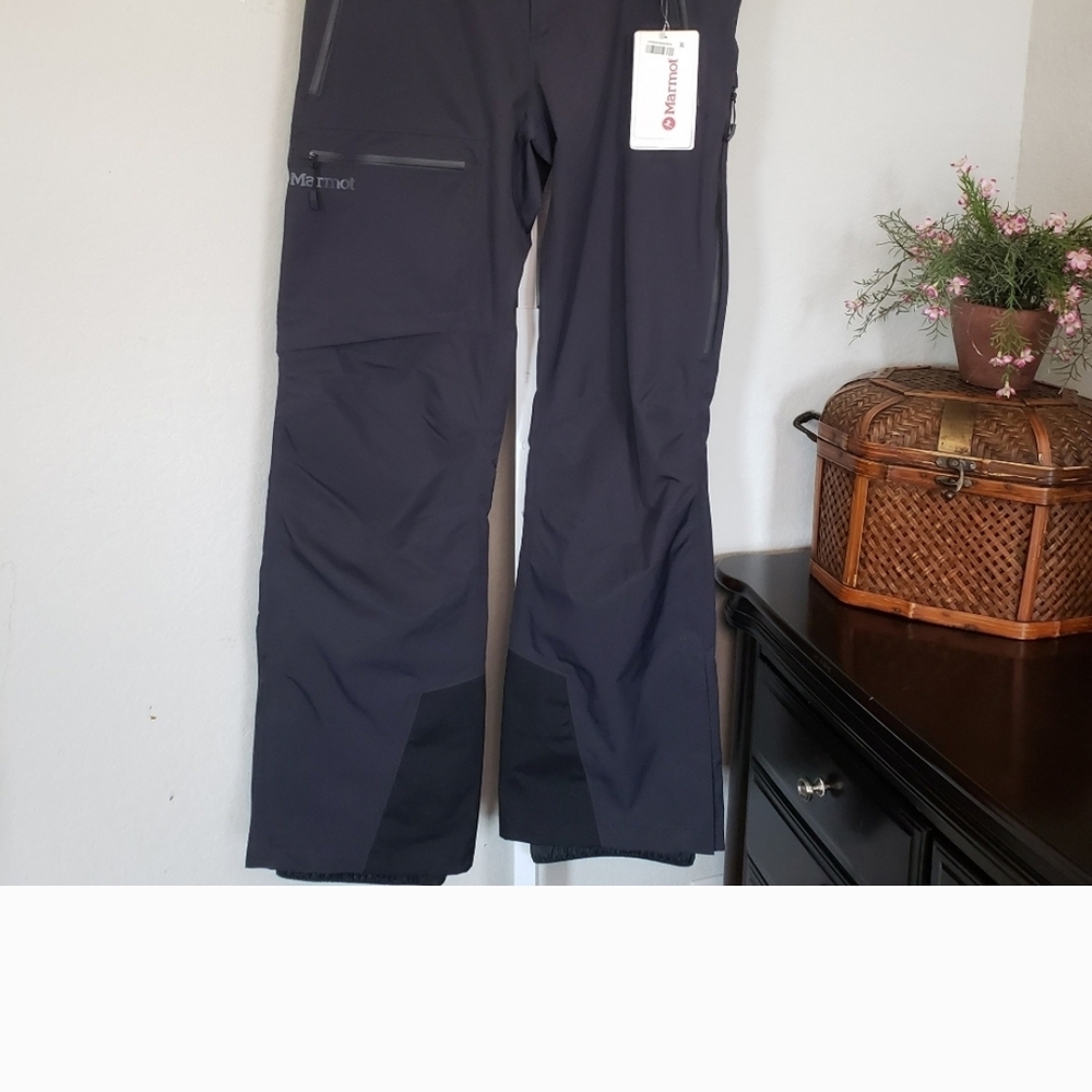 Marmot Ski Snow Refuge Waterproof  Black  Cargo Pants Small P NWT